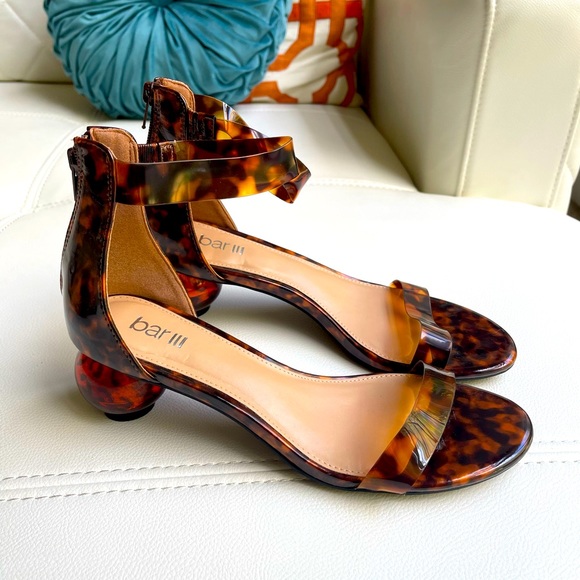 Bar III Shoes - BAR III Cheryyl Ball-Heel Sandals tortoise shell size 8